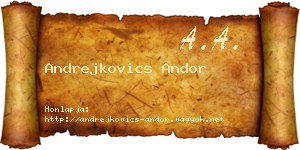 Andrejkovics Andor névjegykártya